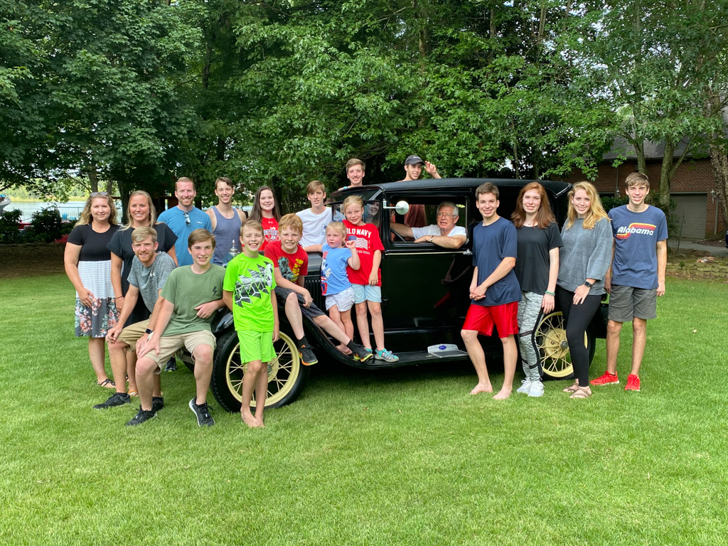 Family camping adventure with RV